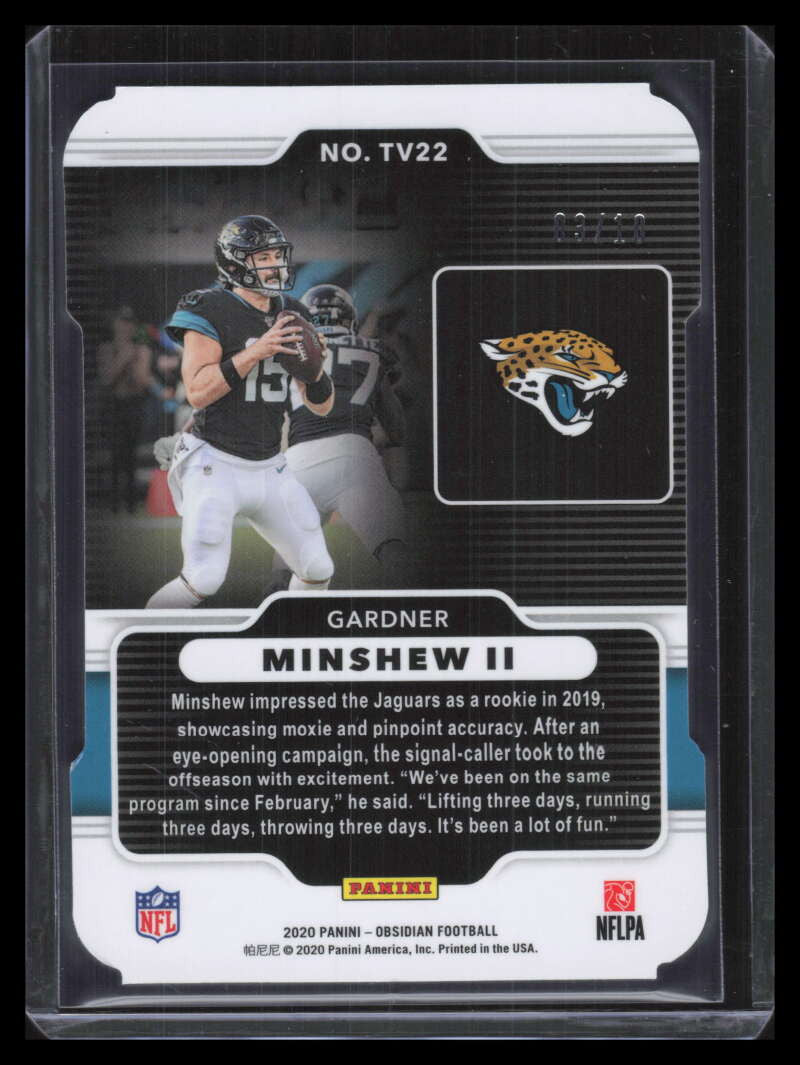 2020 Panini Obsidian Tunnel Vision Electric Yellow 22 Gardner Minshew II 3/10
