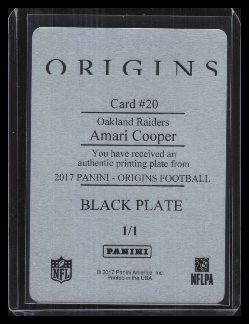 2017 Panini Origins Printing Plate Black 20 Amari Cooper 1/1