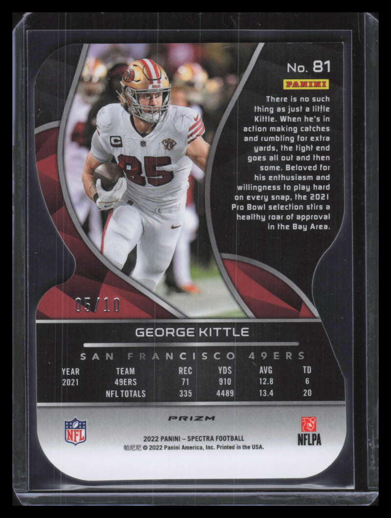 DELETE 128487 2022 Panini Spectra Universal Die Cut 81 George Kittle 5/10