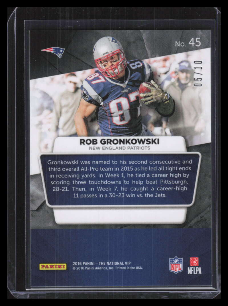 SOLD 128500 2016 Panini National Convention VIP Blue Wave Gold 45 Rob Gronkowski 5/10