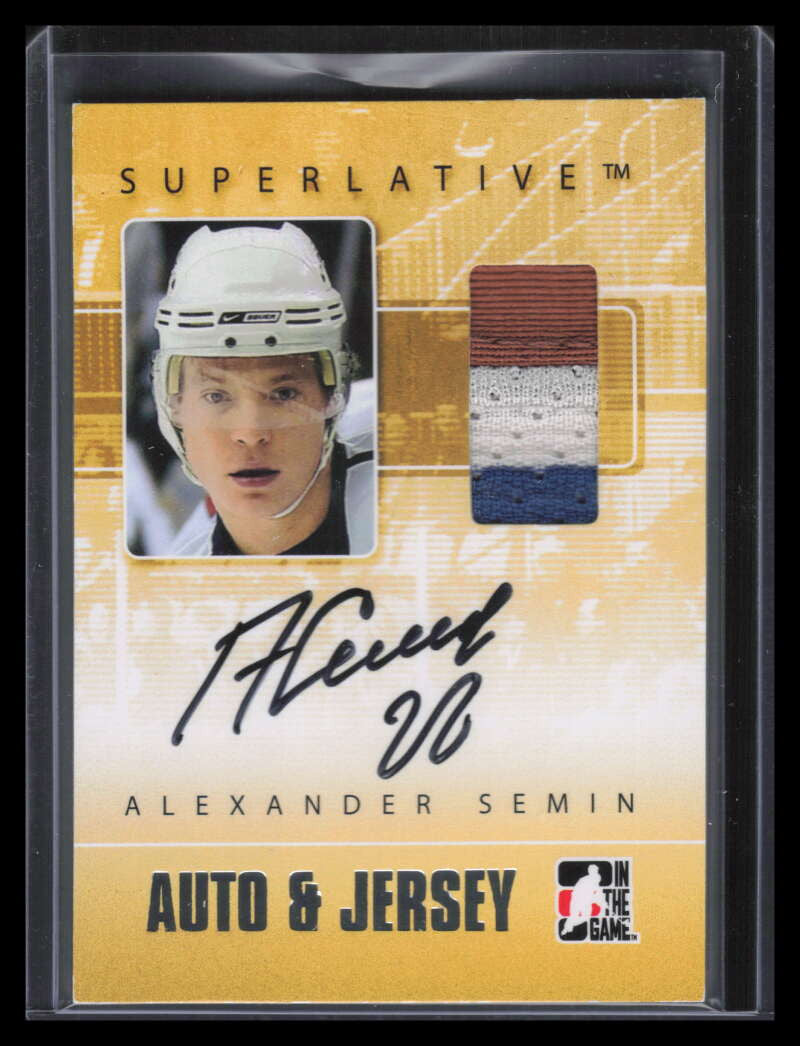 2009-10 ITG Superlative Autographs Silver AJAS Alexander Semin Patch Auto /50