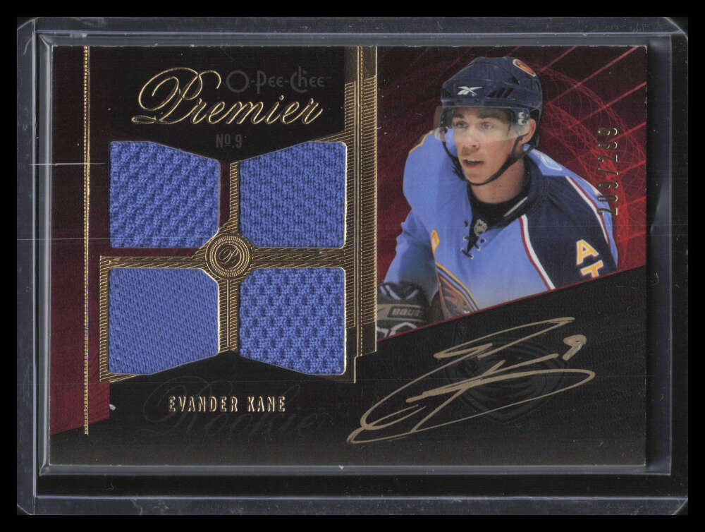 2009-10 OPC Premier 63 Evander Kane Rookie Quad Jersey Auto 209/299
