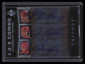 2007-08 Upper Deck Trilogy 1-2-3 Clearcut Combo Loob Mullen MacInnis Auto 7/10