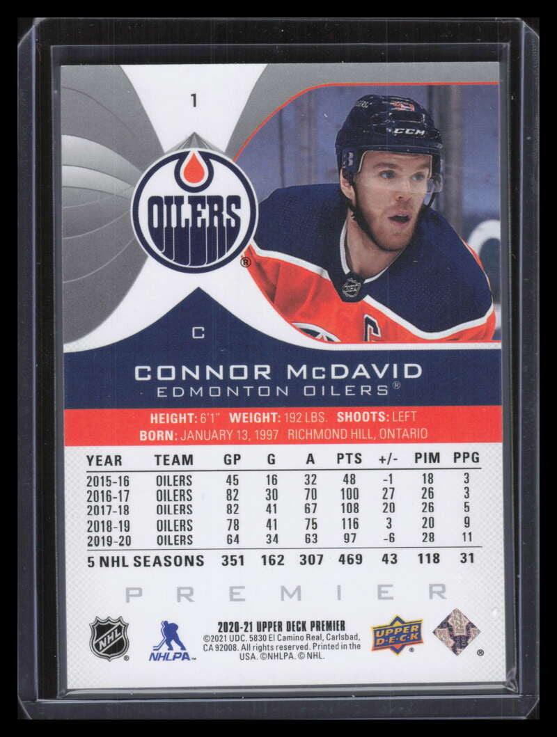 2020-21 Upper Deck Premier 1 Connor McDavid 161/299