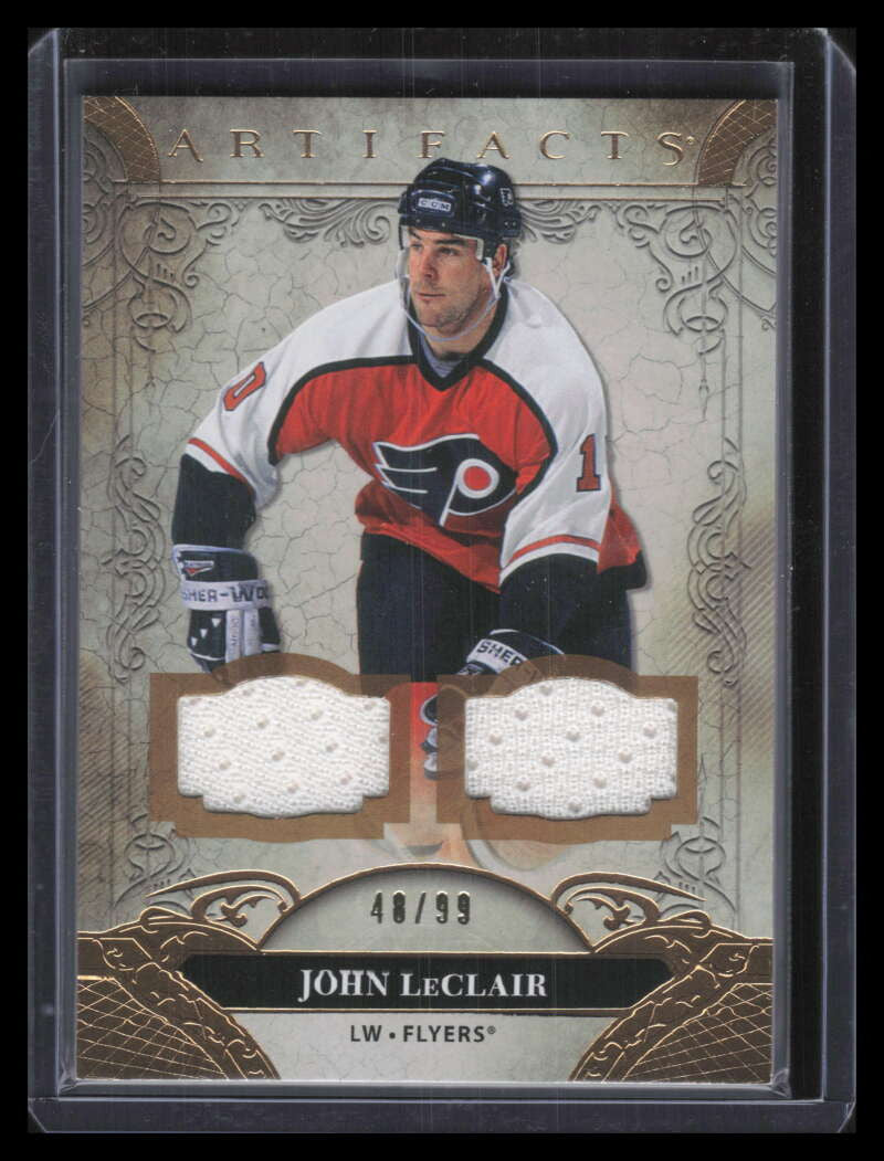 2020-21 Artifacts Materials Gold 157 John LeClair Dual Jersey 48/99