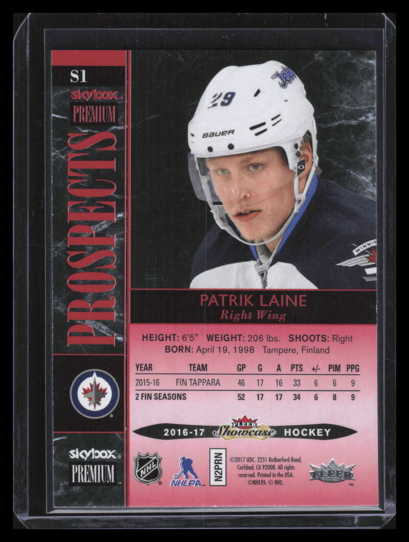2016-17 Fleer Showcase SkyBox Premium Star Rubies s1 Patrik Laine Rookie 41/50