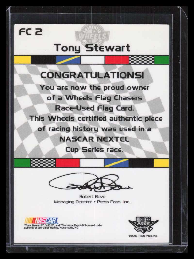 2008 Wheels High Gear Flag Chasers Red fc2 Tony Stewart Red Flag 8/89