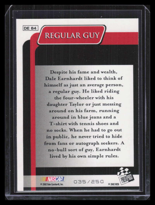 2001-03 Press Pass Dale Earnhardt Celebration Foil de84 Dale Earnhardt 35/250