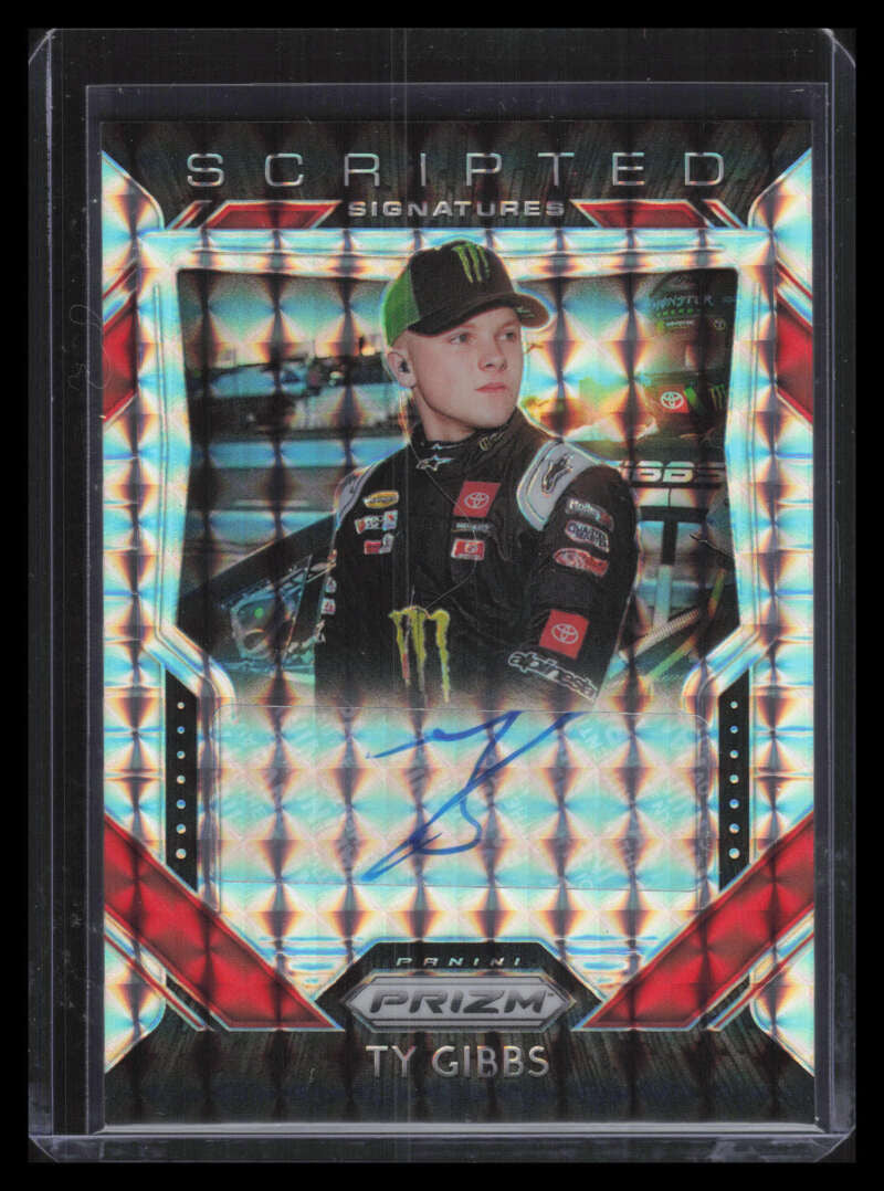 2020 Panini Prizm Scripted Signatures Silver Mosaic Ty Gibbs Rookie Auto 63/99