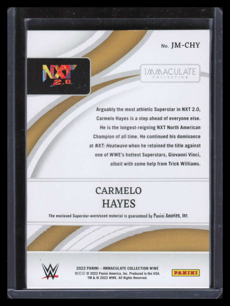 2022 Immaculate WWE Jumbo Hoodie JMCHY Carmelo Hayes Rookie Hoodie 40/50