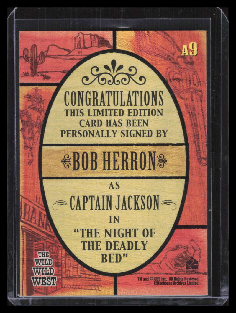 DELETE 128925 2000 Best of The Wild Wild West Season One Autographs a9 Bob Herron Auto Jackson