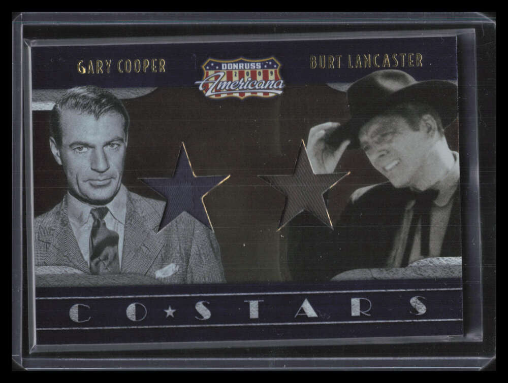 2009 Americana Co-Stars Material 3 Gary Cooper Burt Lancaster Dual Relic 8/250