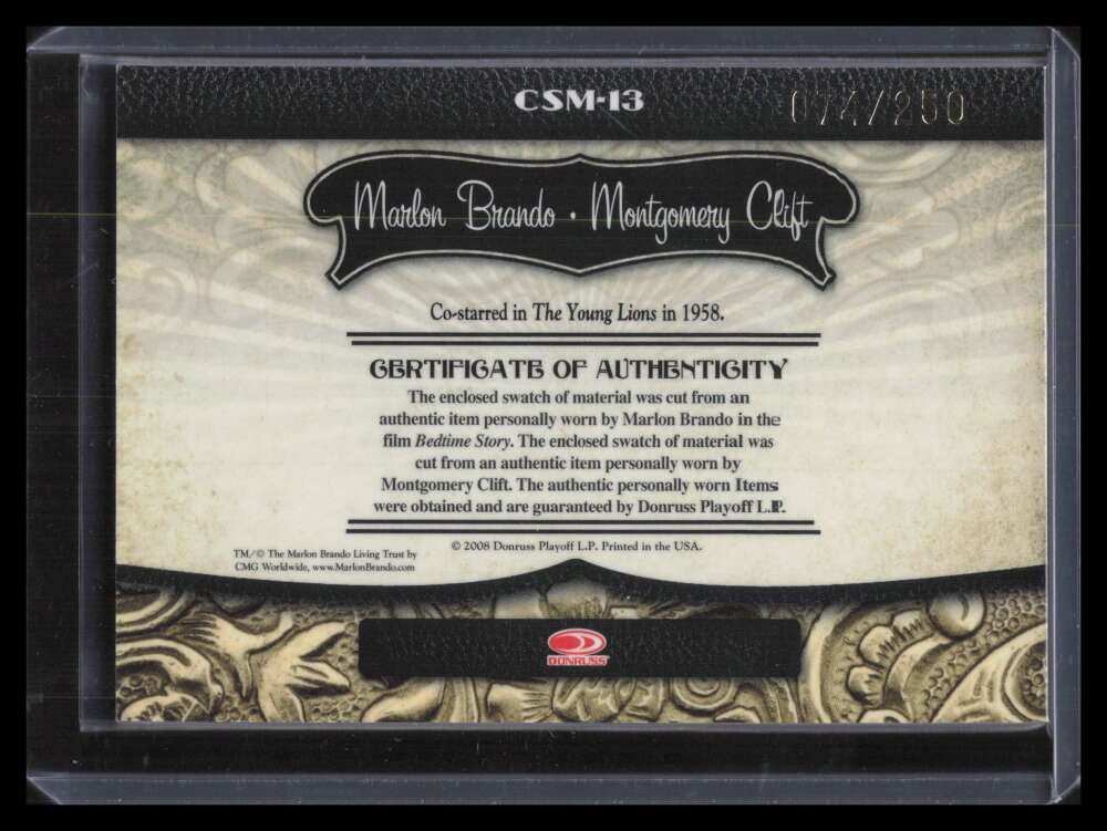 DELETE 129055 2008 Americana Co-Stars Material Montgomery Clift Marlon Brando Relic 74/250