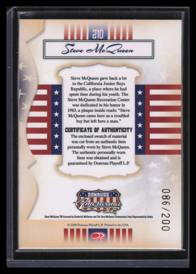 DELETE 129064 2008 Americana II Stars Materials 210 Steve McQueen Shirt Relic 86/200