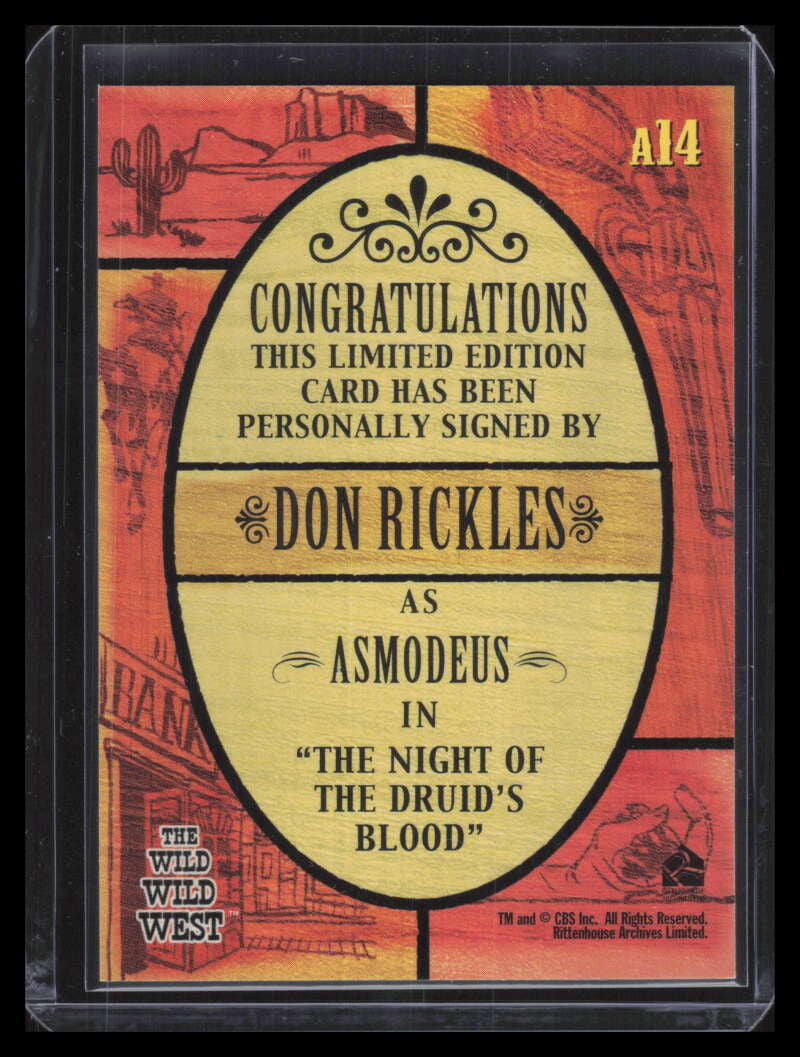 DELETE 129071 2000 Best of The Wild West Season One Autographs a14 Don Rickles Auto Asmodeus