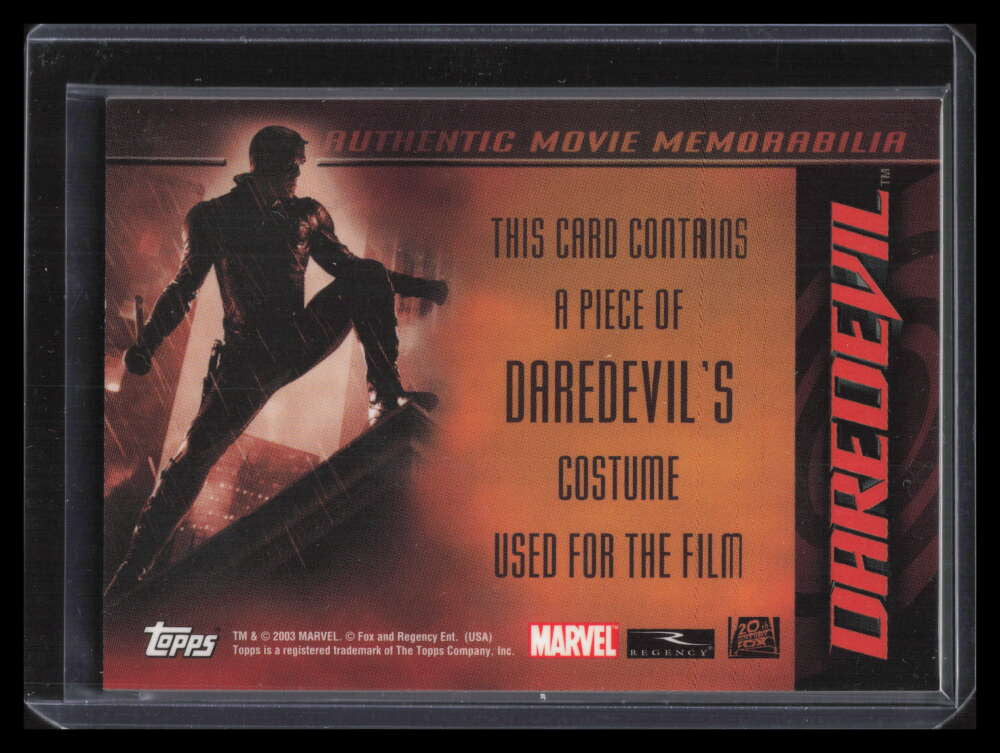 DELETE 129072 2003 Daredevil Movie NNO Daredevil Costume MEM Memorabilia Relic
