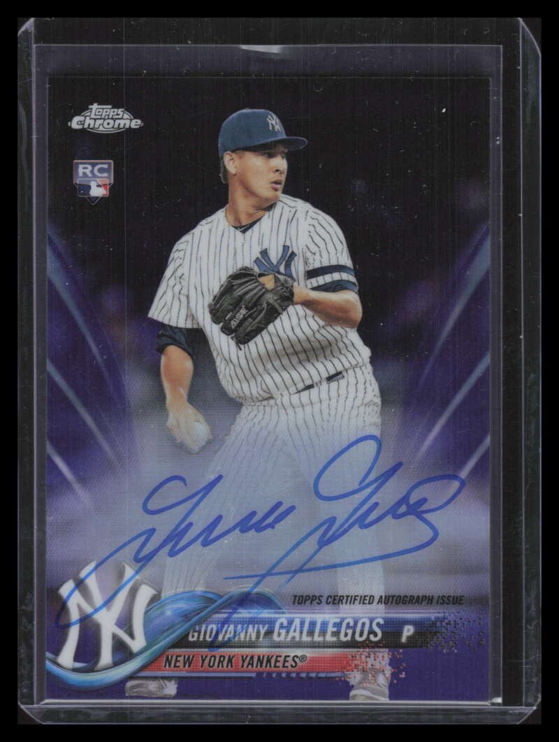 2018 Topps Chrome Autographs Purple Refractor Giovanny Gallegos RC Auto 182/250