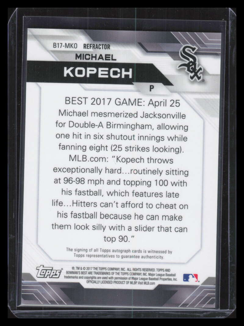 2017 Bowman's Best of '17 Autographs Refractor b17mk Michael Kopech Rookie Auto