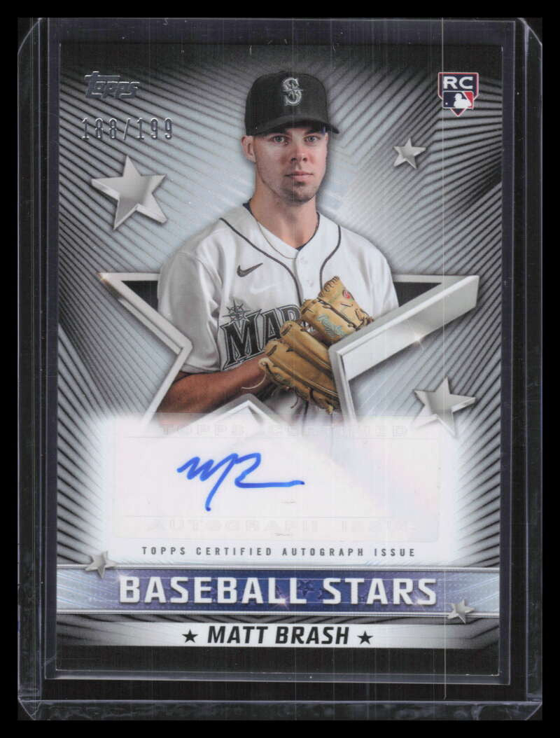 2022 Topps Update Stars Autographs Black BSAMB Matt Brash Rookie Auto 188/199