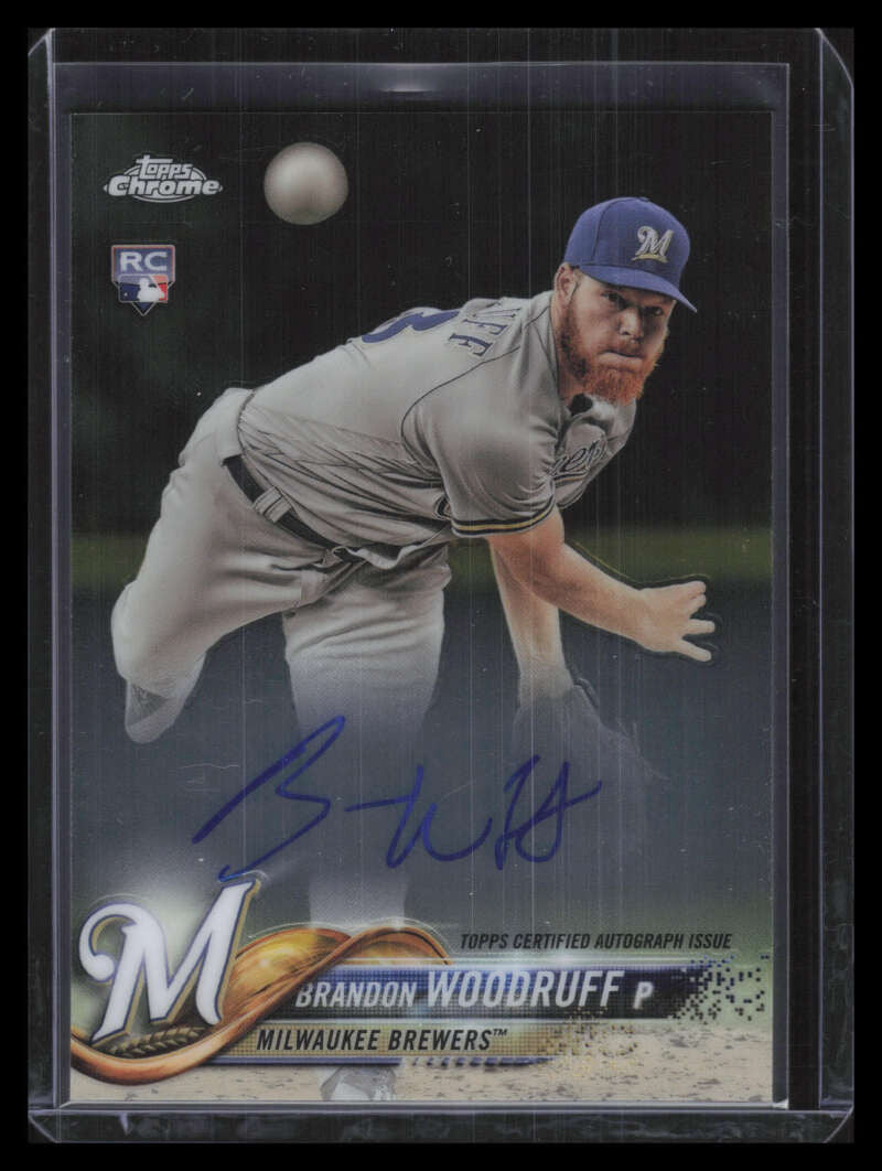 2018 Topps Chrome Rookie Autographs RABW Brandon Woodruff Rookie Auto F00431