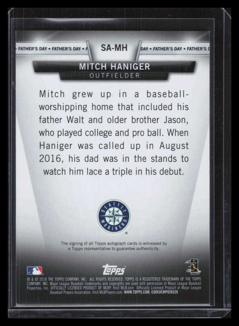 2018 Topps Salute Autographs SAMH Mitch Haniger Auto