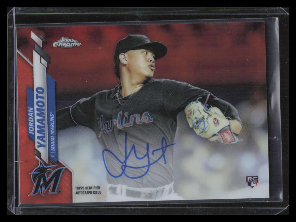 2020 Topps Chrome Autographs Orange Refractor Jordan Yamamoto Rookie Auto 7/25