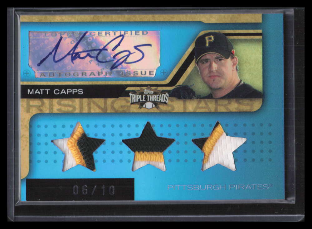 SOLD 129177 2008 Topps Triple Threads Sapphire 209 Matt Capps Patch Auto 6/10