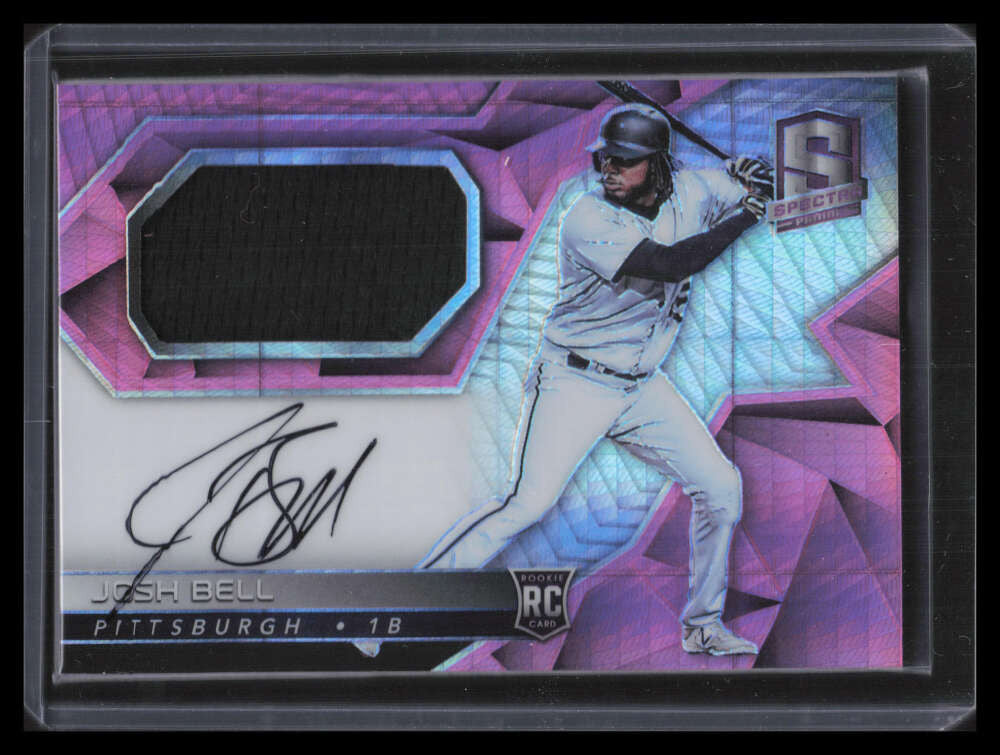 2017 Panini Spectra Autographs Neon Pink 23 Josh Bell Rookie Jersey Auto 34/49