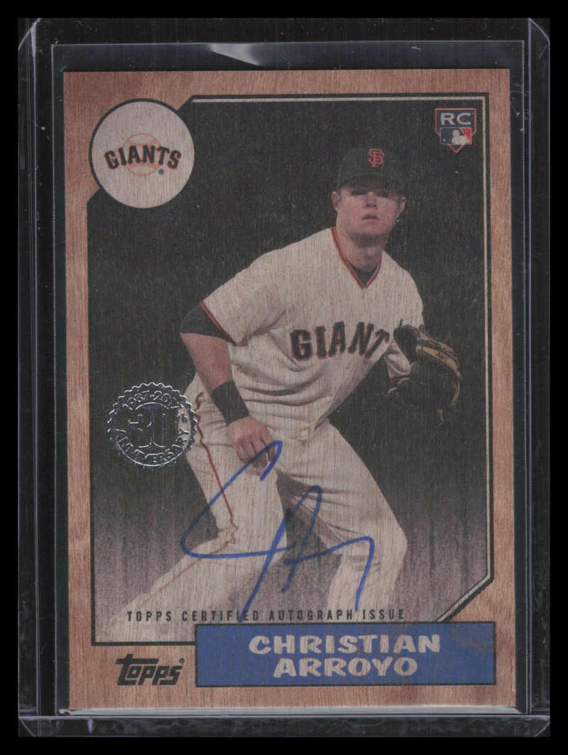 2017 Topps Update '87 Autographs Wood 87aca Christian Arroyo Rookie Auto 8/10