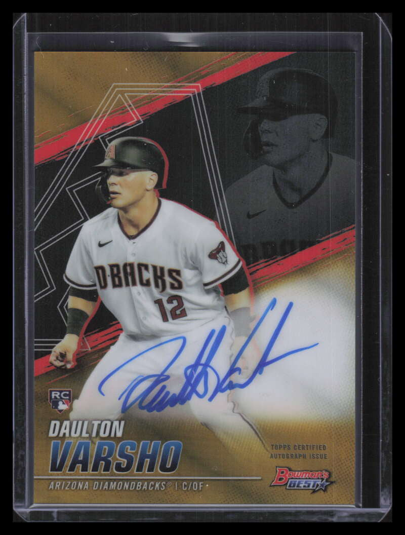 DELETE 129229 2021 Bowman's Best 20 Autographs Gold Refractor Daulton Varsho Rookie Auto 38/50
