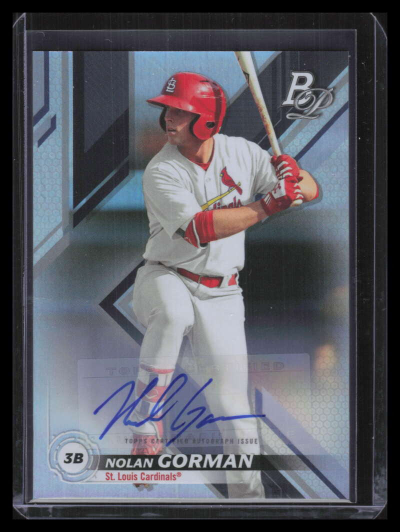DELETE 129231 2019 Bowman Platinum Top Prospect Autographs top20 Nolan Gorman Rookie Auto