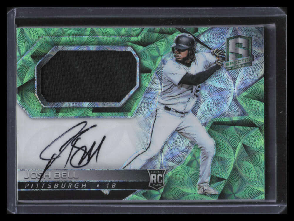 2017 Panini Spectra Autographs Neon Green 23 Josh Bell Rookie Jersey Auto 25/25
