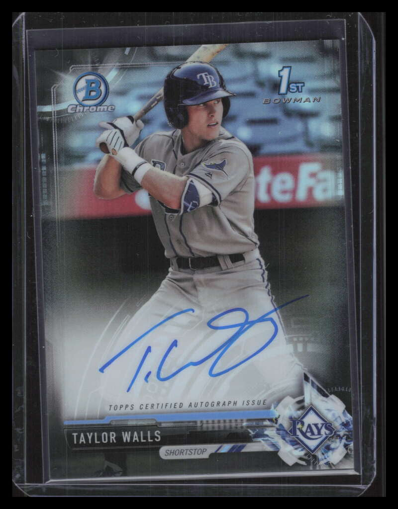 DELETE 129259 2017 Bowman Chrome Autographs Black Refractor Taylor Walls Rookie Auto 39/75