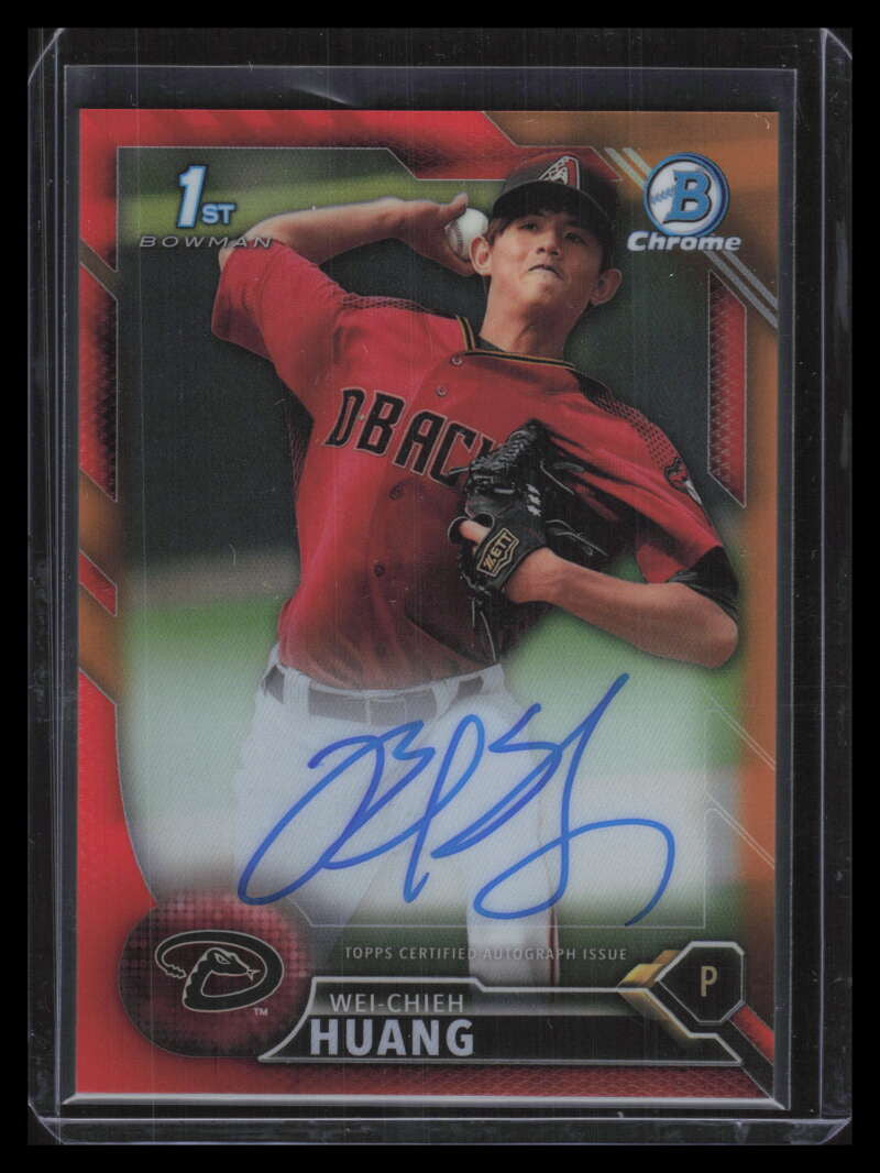 DELETE 129263 2016 Bowman Chrome Autographs Orange Refractor Wei-Chieh Huang Rookie Auto 12/25