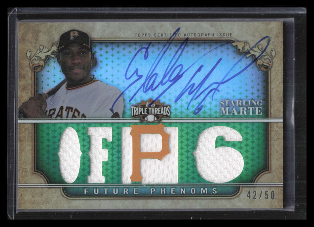2013 Topps Triple Threads Emerald 146 Starling Marte Jersey Auto 42/50