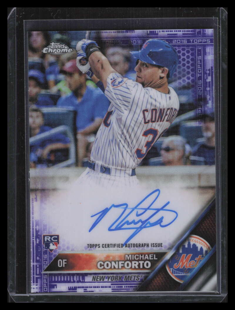 2016 Topps Chrome Autographs Purple Refractor Michael Conforto Rookie Auto /250