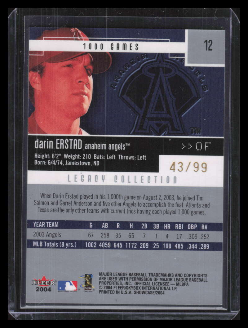 2004 Fleer Showcase Legacy 12 Darin Erstad 43/99