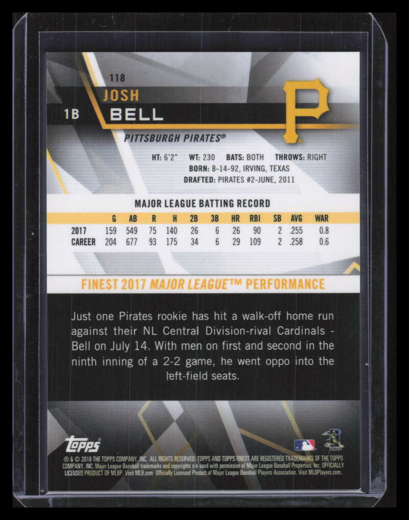 SOLD 129350 2018 Finest 118 Josh Bell SP