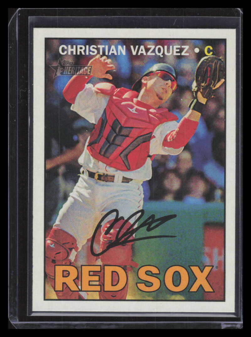 2016 Topps Heritage 716b Christian Vazquez Action SP