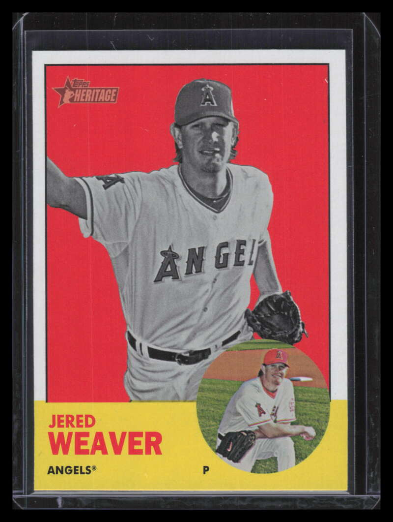 2012 Topps Heritage 497b Jered Weaver BW Color Swap Black and White SP