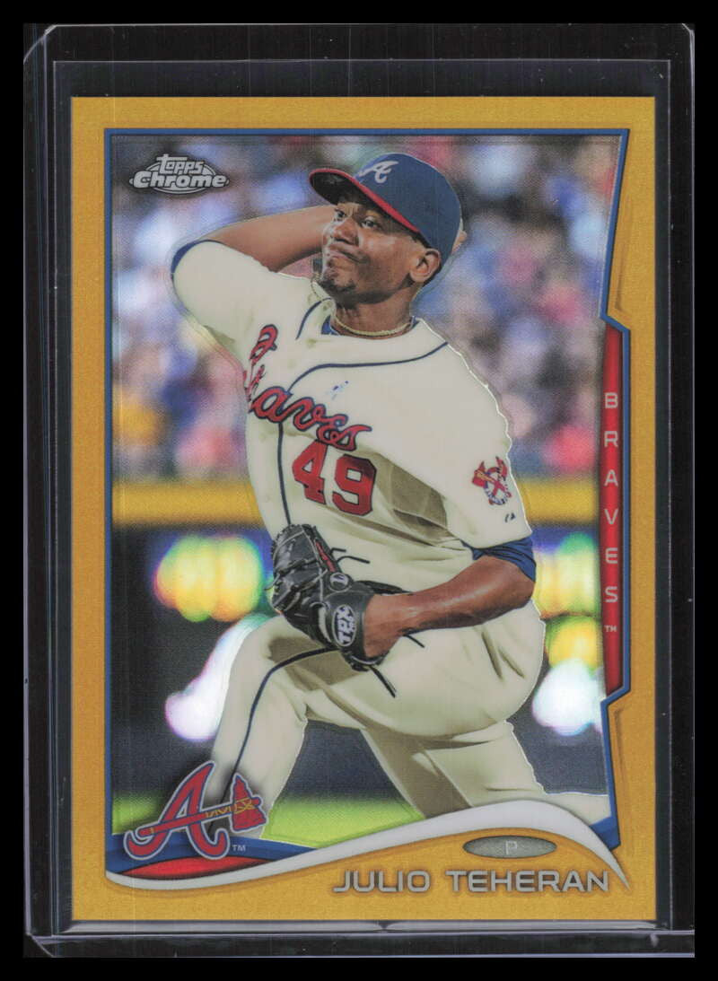 2014 Topps Chrome Gold Refractor 194 Julio Teheran 26/50