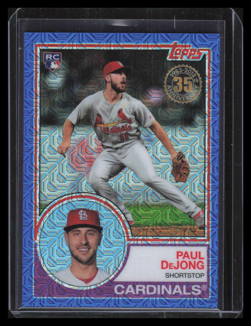 2018 Topps '83 Silver Pack Chrome Blue Refractor 34 Paul DeJong 68/150