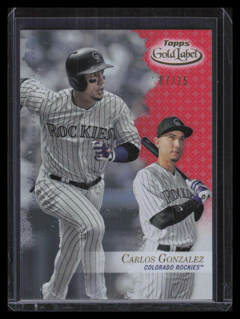 2017 Topps Gold Label Class 3 Red 98 Carlos Gonzalez 7/25