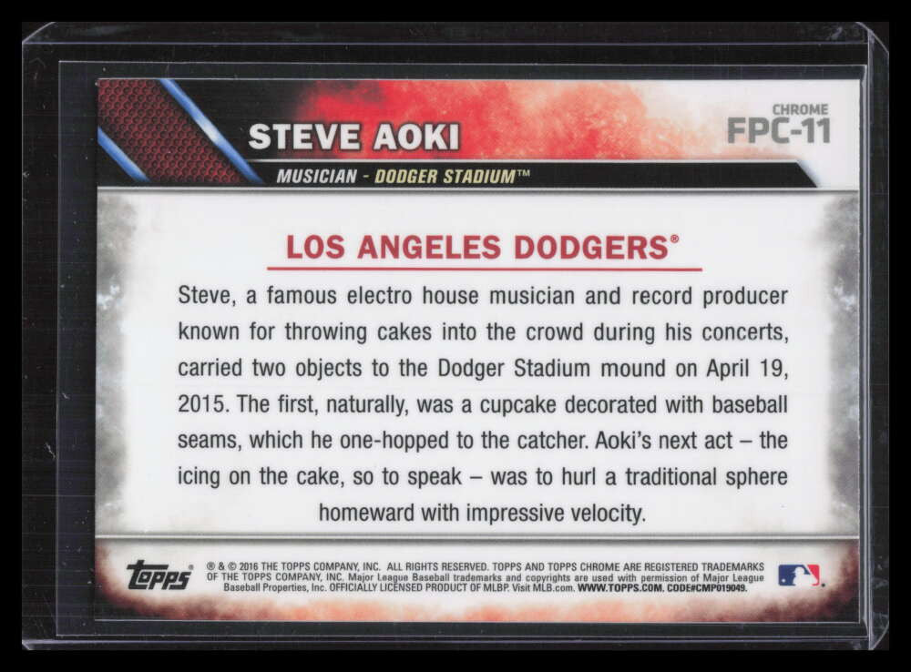 2016 Topps Chrome First Pitch fpc11 Steve Aoki F00205