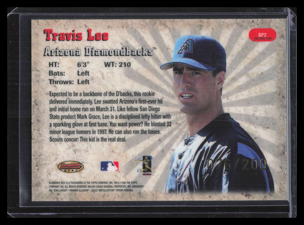 1998 Bowman's Best Performers Refractor bp2 Travis Lee 76/200