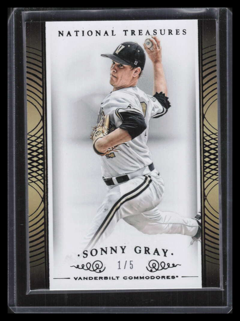2015 Panini National Treasures Collegiate Multisport Black 92 Sonny Gray 1/5