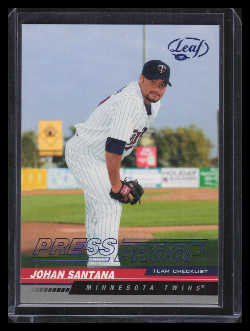 2005 Leaf Press Proofs Blue 287 Johan Santana TC 50/75 Team Checklist
