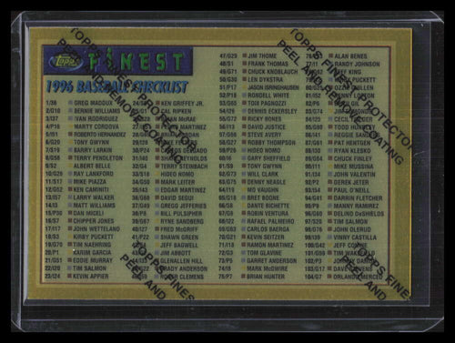 1996 Finest 191 Checklist G Gold Rare