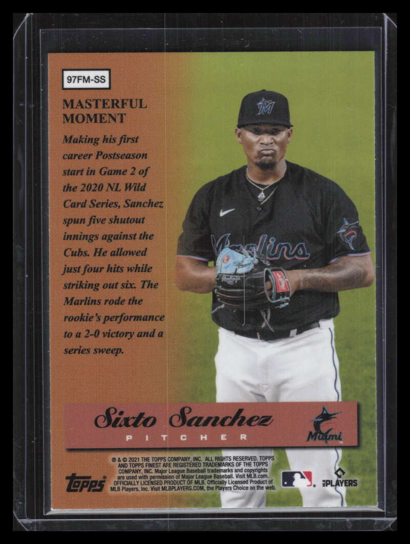 2021 Finest '97 Masters Kintsukuroi Black Gold Refractor 97fmss Sixto Sanchez