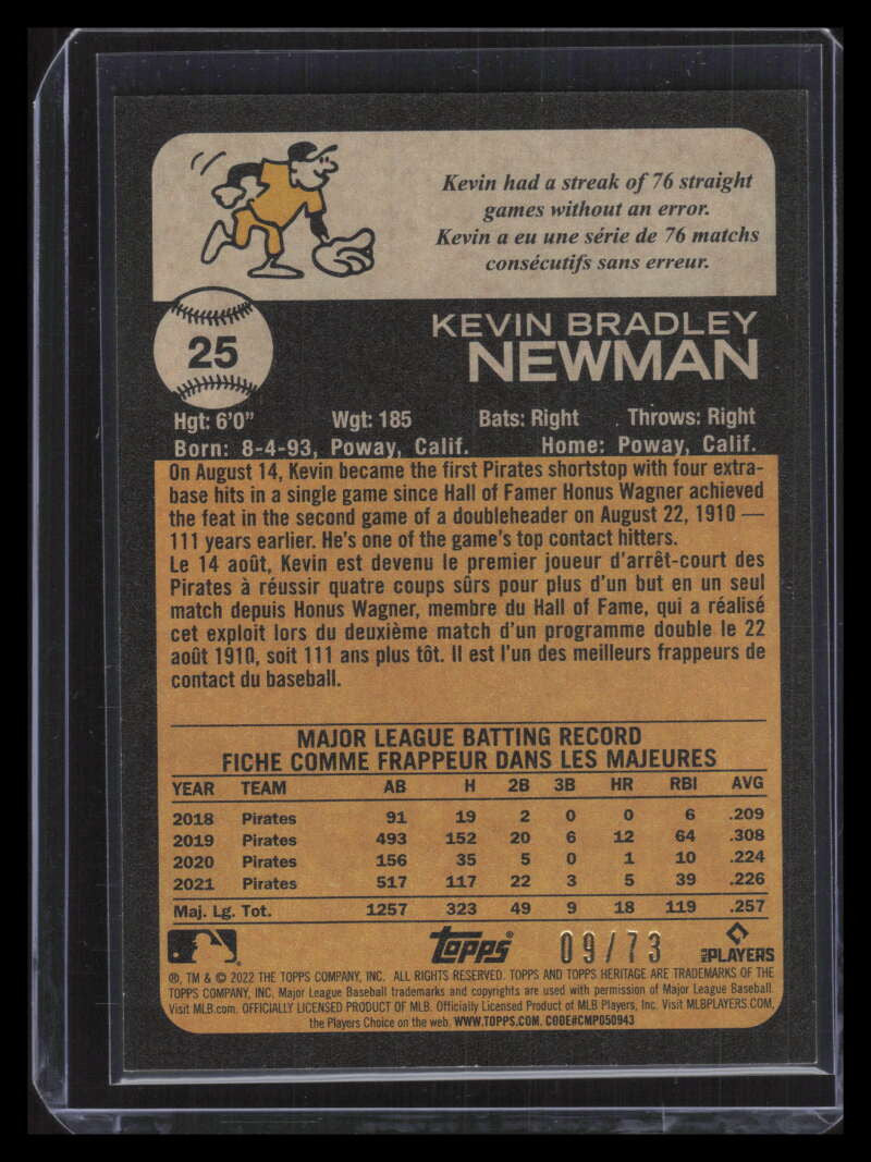 2022 Topps Heritage French Text 25 Kevin Newman 9/73